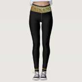 Gouden Griekse sleutel Leggings (Voorkant)