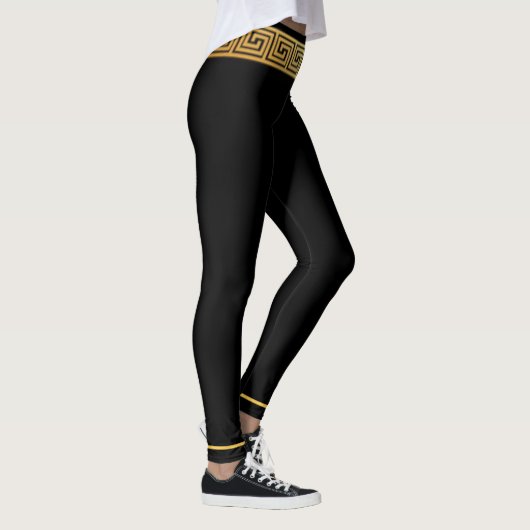 Gouden Griekse sleutel Leggings (Rechts)