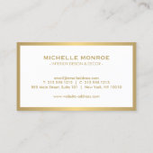 Gouden Griekse Sleutel op Witte Binnenlandse Ontwe Visitekaartje (Achterkant)