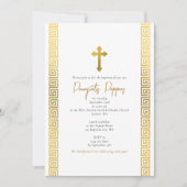 Gouden Griekse sleutel Orthodoxe doop doop Kaart (Voorkant)