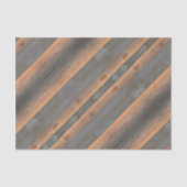 Gouden Grijs diagonaal Woodgrain Rustic Tissuepapier (Voorkant)