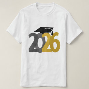 Gouden Grijs Klasse van 2026 Afstuderen T-shirt