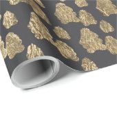 Gouden grijze bomen illustratie kerstpatroon cadeaupapier (Rol Hoek)