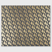 Gouden grijze bomen illustratie kerstpatroon cadeaupapier (Vlak)