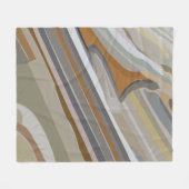 Gouden Grijze Marmeren Stenen Strepen Fleece Deken (Voorkant (Horizontaal))