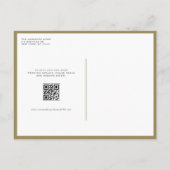 Gouden grillige kalligrafie bruiloft QR-code Uitnodiging Briefkaart (Achterkant)