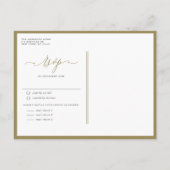 Gouden grillige kalligrafie bruiloft uitnodiging briefkaart (Achterkant)