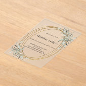 Gouden groen bevroren kerstfeest acryl uitnodigingen (Laagn)