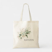 Gouden groen blad elegant modern tote bag (Achterkant)