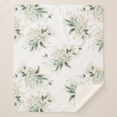 Gouden groen blad elegant wit romantisch sherpa deken (Voorkant)