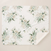 Gouden groen blad elegant wit romantisch sherpa deken (Voorkant (horizontaal))