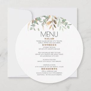 Gouden groen blad Menu Kaart