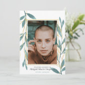 Gouden groen bloemig in liefdevolle herinnering be bedankkaart (Staand voorkant)