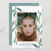 Gouden groen bloemig in liefdevolle herinnering be bedankkaart (Voorkant / Achterkant)