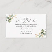 Gouden groen Bruiloft Details Behuizing Kaart (Voorkant)