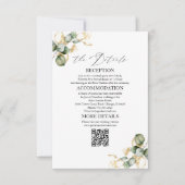 Gouden groen bruiloft details behuizing Kaarten (Voorkant)