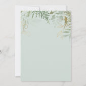 Gouden groen bruiloft jurk Vrijgezellenfeest Kaart (Achterkant)