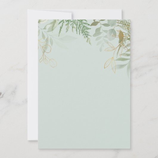 Gouden groen bruiloft jurk Vrijgezellenfeest Kaart (Achterkant)