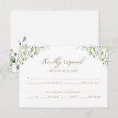 Gouden Groen Bruiloft RSVP Behuizing Kaarten Kaartje (Voorkant / Achterkant)