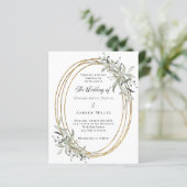 Gouden groen bruiloft uitnodiging (Staand voorkant)