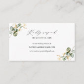 Gouden groen bruiloft website online RSVP-kaart Informatiekaartje (Voorkant)