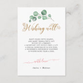 Gouden groen bruiloft Wishing Well Kaart (Voorkant)