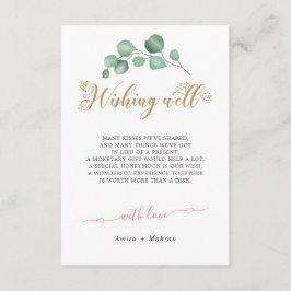 Gouden groen bruiloft Wishing Well Kaart