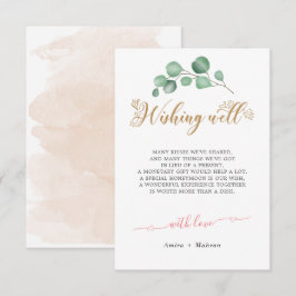 Gouden groen bruiloft Wishing Well Kaart