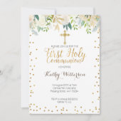 Gouden groen Eerste Heilige Communie Uitnodiging (Voorkant)