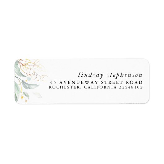 Gouden groen elegant modern etiket (Voorkant)