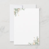 Gouden groen en Eucalyptus Foliage bruiloft RSVP Kaartje (Achterkant)