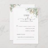 Gouden groen en Eucalyptus Foliage bruiloft RSVP Kaartje (Voorkant / Achterkant)