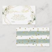 Gouden groen geometrisch Baby shower luier Raffle Informatiekaartje (Voorkant / Achterkant)