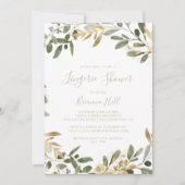 Gouden groen Herfst bruids lingeriedouche Kaart (Voorkant)