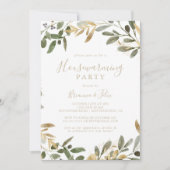 Gouden groen Herfst Housewarming Party Kaart (Voorkant)