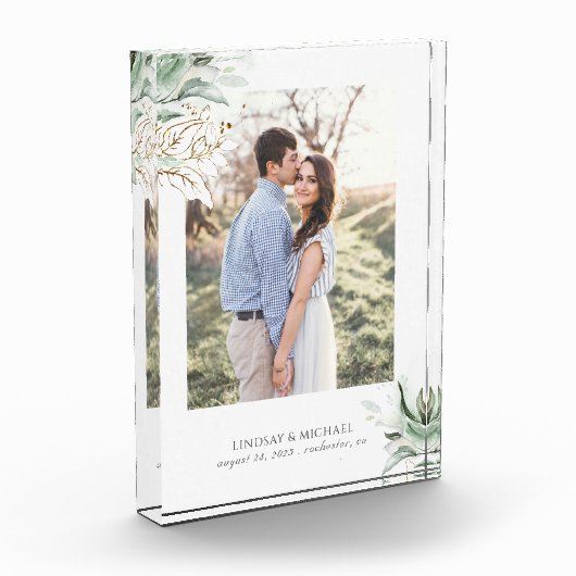 Gouden groen laat romantische elegante fotoblokken (Links)