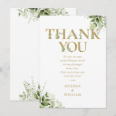 Gouden groen letter Baby shower gedicht Bedankkaart (Voorkant / Achterkant)