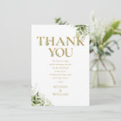 Gouden groen letter Baby shower gedicht Bedankkaart (Staand voorkant)