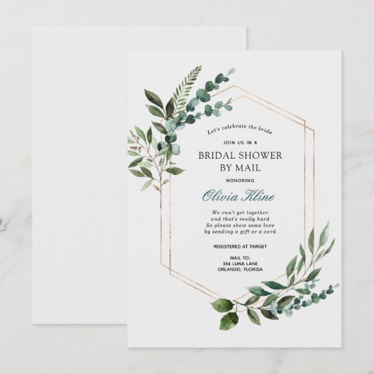 Gouden groen Lijst Vrijgezellenfeest per post Kaart (Voorkant / Achterkant)