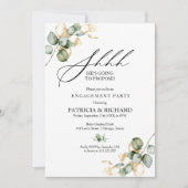 Gouden groen Verrassing Verlovingsfeest Kaart (Voorkant)