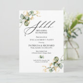 Gouden groen Verrassing Verlovingsfeest Kaart (Staand voorkant)