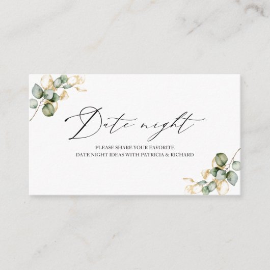 Gouden groen Vrijgezellenfeest Datum Nacht Kaarten (Voorkant)