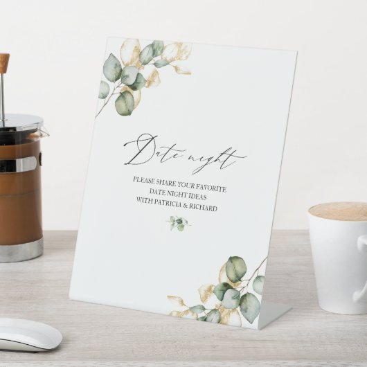 Gouden groen Vrijgezellenfeest Datum Nachtkruik te Reclamebord Met Voetstuk (Insitu)