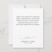 Gouden groen waterverf bedankkaart plat design (Achterkant)