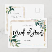 gouden groen zal je mijn eerbewijs zijn aankondigingskaart (Voorkant / Achterkant)