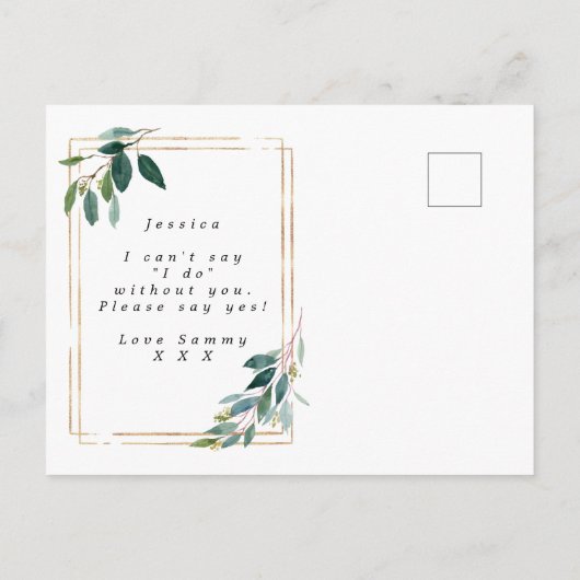 gouden groen zal je mijn eerbewijs zijn aankondigingskaart (Achterkant)