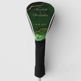 Gouden Groene Agaat Bruiloft Golfheadcover