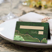 Gouden Groene Agaat Bruiloft Plaats Kaart Plaatskaartje