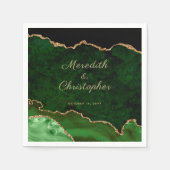 Gouden groene agaat bruiloft servetten (Voorkant)