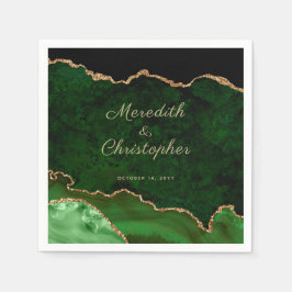 Gouden groene agaat bruiloft servetten